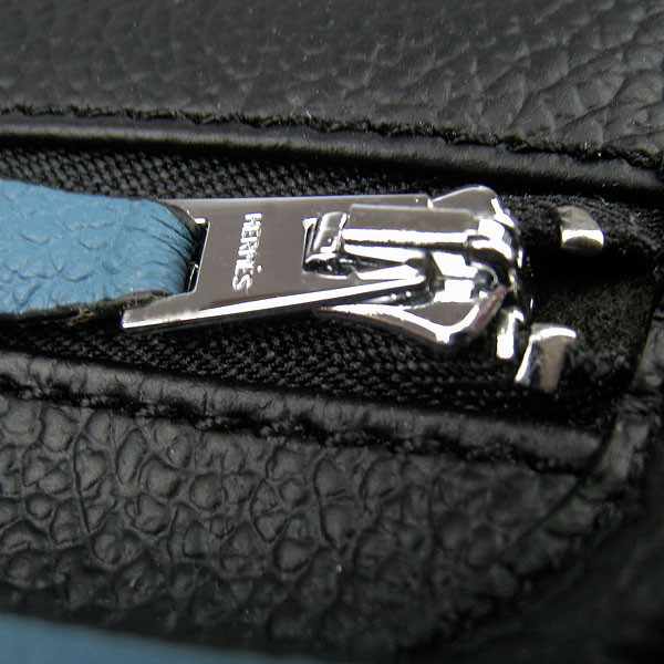 7A Replica Hermes Black/Light Kelly 32cm Togo Leather Bag 60667 - Click Image to Close